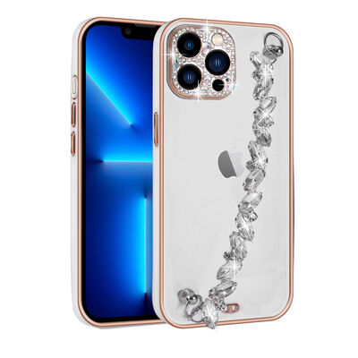 Apple iPhone 12 Pro Max Case Stone Decorated Camera Protected Zore Blazer Cover With Hand Grip - 3
