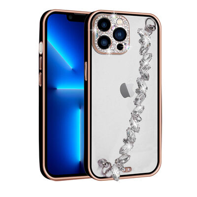 Apple iPhone 12 Pro Max Case Stone Decorated Camera Protected Zore Blazer Cover With Hand Grip - 6