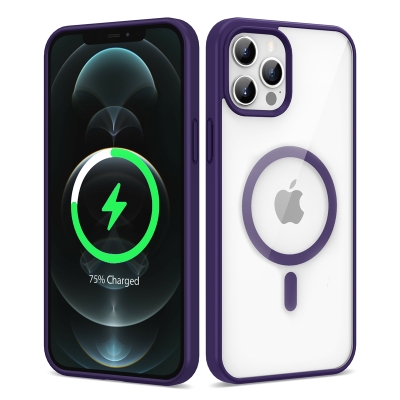 Apple iPhone 12 Pro Max Kılıf Magsafe Wireless Şarj Özellikli Silikon Zore Ege Kapak - 1