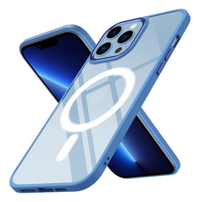 Apple iPhone 12 Pro Max Kılıf Wireless Şarj Özellikli Zore Krom Magsafe Silikon Kapak - 14