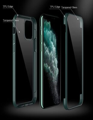 Apple iPhone 12 Pro Max Kılıf Zore Dor Silikon Temperli Cam Kapak - 2