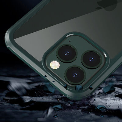 Apple iPhone 12 Pro Max Kılıf Zore Dor Silikon Temperli Cam Kapak - 5