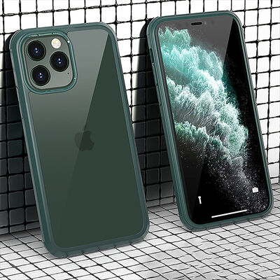 Apple iPhone 12 Pro Max Kılıf Zore Dor Silikon Temperli Cam Kapak - 9