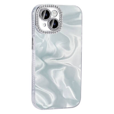 Apple iPhone 13 Case Airbag Shiny Stone Detail Design Zore Esila Cover - 5