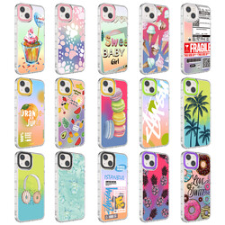 Apple iPhone 13 Case Camera Protected Colorful Patterned Hard Silicone Zore Korn Cover - 2