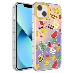 Apple iPhone 13 Case Camera Protected Colorful Patterned Hard Silicone Zore Korn Cover - 6