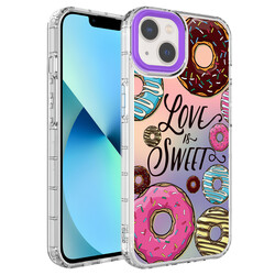 Apple iPhone 13 Case Camera Protected Colorful Patterned Hard Silicone Zore Korn Cover - 13