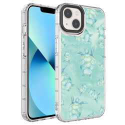 Apple iPhone 13 Case Camera Protected Colorful Patterned Hard Silicone Zore Korn Cover - 15