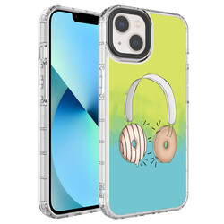 Apple iPhone 13 Case Camera Protected Colorful Patterned Hard Silicone Zore Korn Cover - 16