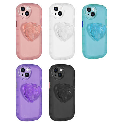 Apple iPhone 13 Case Camera Protected Pop Socket Colorful Zore Ofro Cover - 8