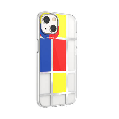 Apple iPhone 13 Case Double IMD Printed Licensed Switcheasy Artist Mondrian Cover - 3