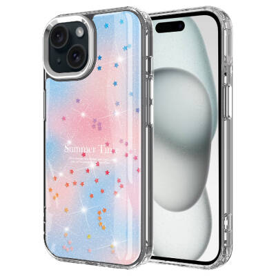 Apple iPhone 13 Case Glitter Patterned Shiny Zore Task Cover - 1