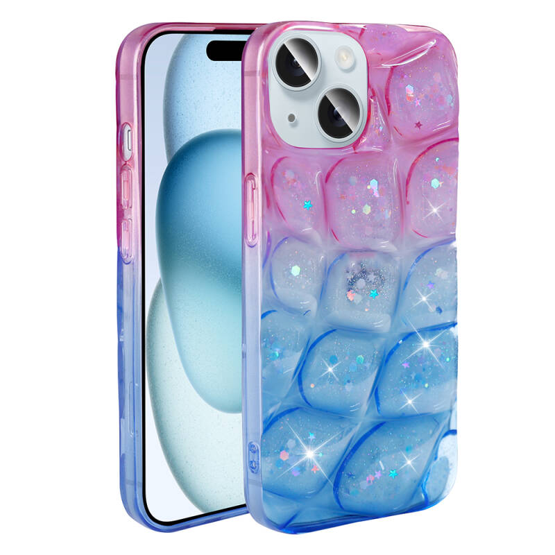 Apple iPhone 13 Case Glittery 3D Patterned Zore Hacar Cover - 8