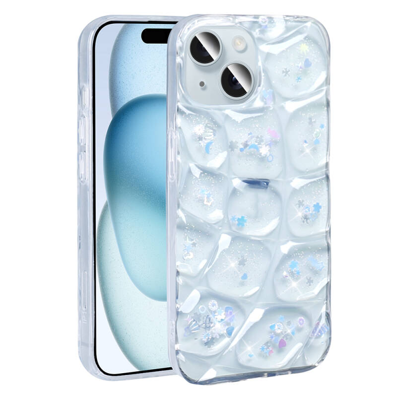 Apple iPhone 13 Case Glittery 3D Patterned Zore Hacar Cover - 3