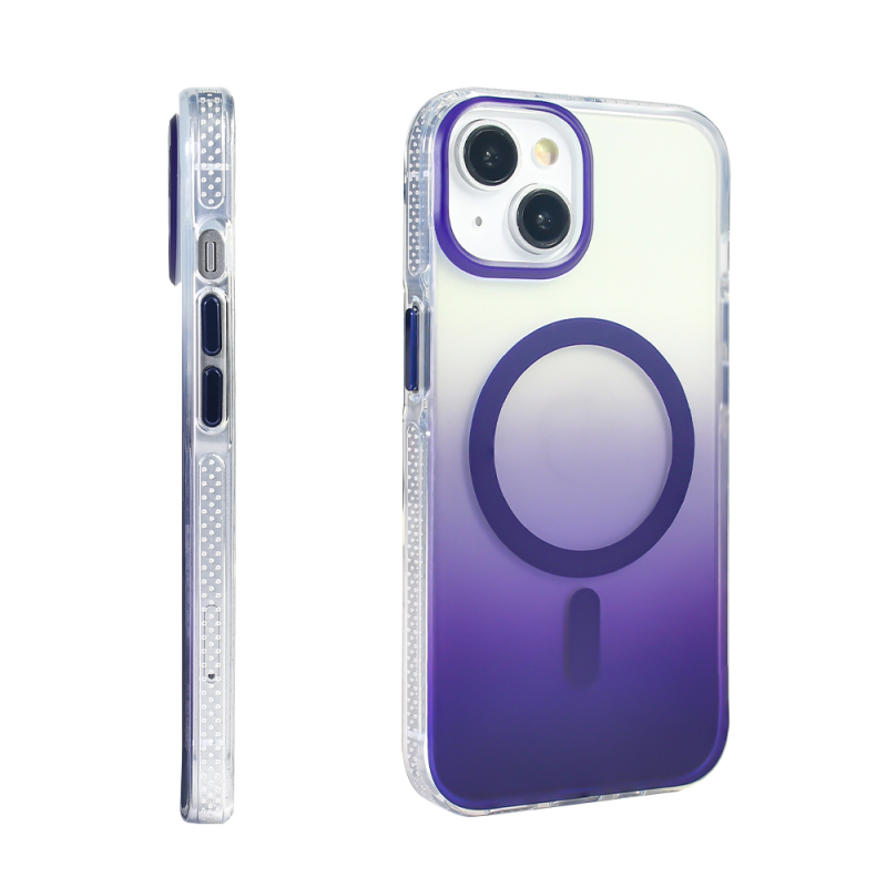 Apple iPhone 13 Case M-safe Charging Feature Transparent Color Transition Zore Toros Cover - 15