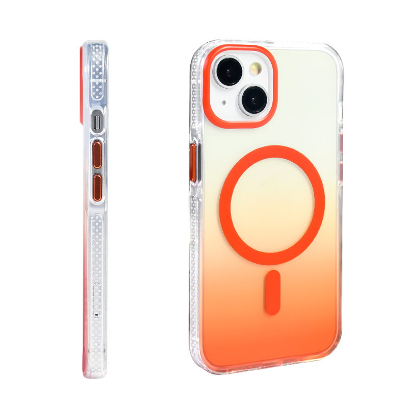 Apple iPhone 13 Case M-safe Charging Feature Transparent Color Transition Zore Toros Cover - 16