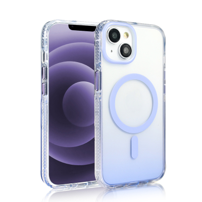 Apple iPhone 13 Case M-safe Charging Feature Transparent Color Transition Zore Toros Cover - 25