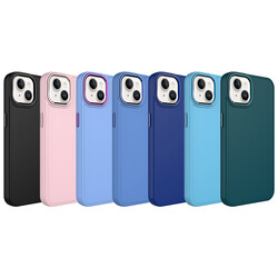 Apple iPhone 13 Case Metal Frame and Button Design Silicone Zore Luna Cover - 2