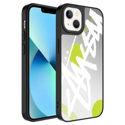 Apple iPhone 13 Case Mirror Patterned Camera Protected Glossy Zore Mirror Cover - 1