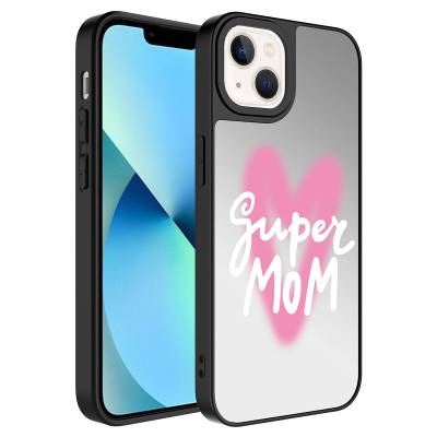 Apple iPhone 13 Case Mirror Patterned Camera Protected Glossy Zore Mirror Cover - 3