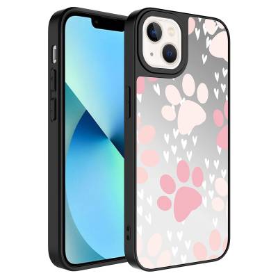 Apple iPhone 13 Case Mirror Patterned Camera Protected Glossy Zore Mirror Cover - 11