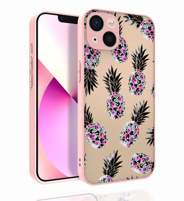 Apple iPhone 13 Case Patterned Camera Protected Glossy Zore Nora Cover - 3