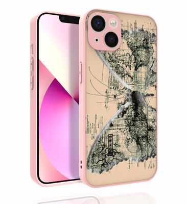 Apple iPhone 13 Case Patterned Camera Protected Glossy Zore Nora Cover - 6