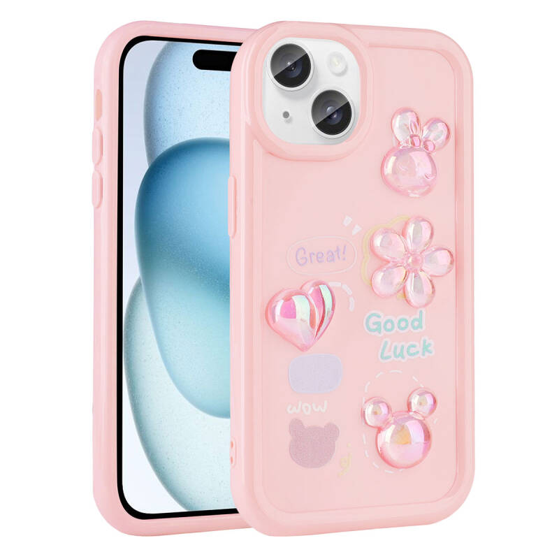 Apple iPhone 13 Case Relief Figured Shiny Zore Toys Silicone Cover - 4