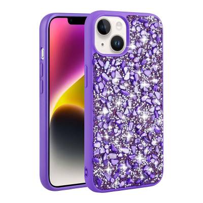 Apple iPhone 13 Case Shiny Stone Design Zore Linea Cover - 5