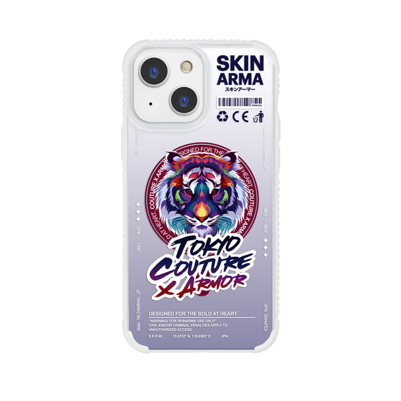 Apple iPhone 13 Case Skinarma M-Safe Charging Feature Tiger Pattern Airbag Design Tasu Case - 2