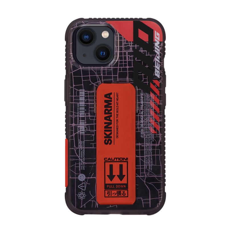 Apple iPhone 13 Case Skinarma Transparent Patterned Stand Ryoiki Cover - 1