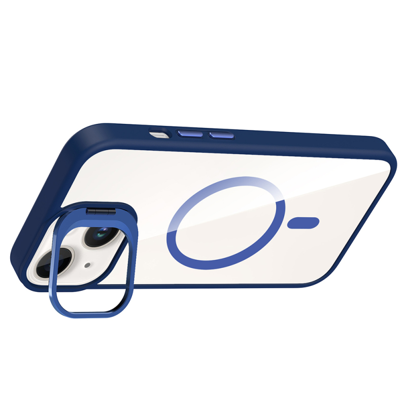Apple iPhone 13 Case Stand Camera Lens Gift M-Safe Charging Feature Zore Etro Cover - 17