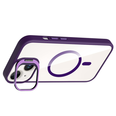 Apple iPhone 13 Case Stand Camera Lens Gift M-Safe Charging Feature Zore Etro Cover - 13
