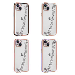 Apple iPhone 13 Case Stone Decorated Camera Protected Zore Blazer Cover With Hand Grip - 2