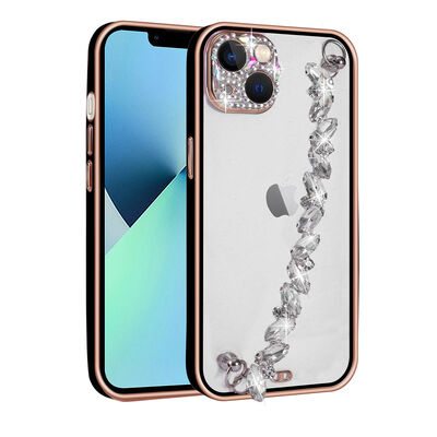 Apple iPhone 13 Case Stone Decorated Camera Protected Zore Blazer Cover With Hand Grip - 6