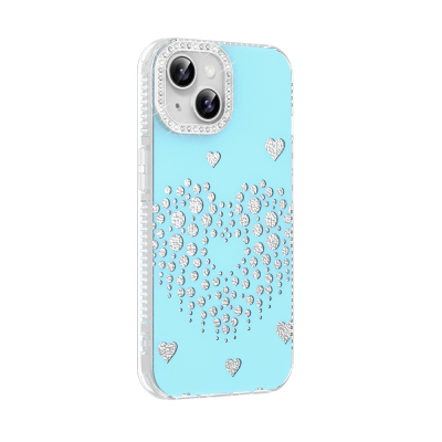 Apple iPhone 13 Case Teardrop Rhinestones Zore Rivas Hard PC Cover - 5