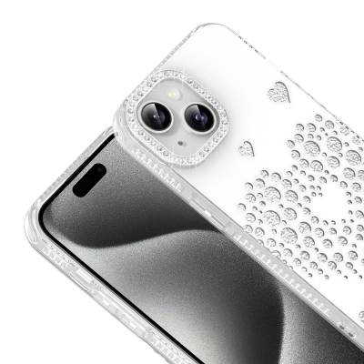 Apple iPhone 13 Case Teardrop Rhinestones Zore Rivas Hard PC Cover - 6