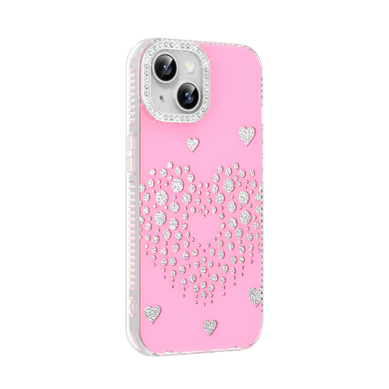 Apple iPhone 13 Case Teardrop Rhinestones Zore Rivas Hard PC Cover - 9