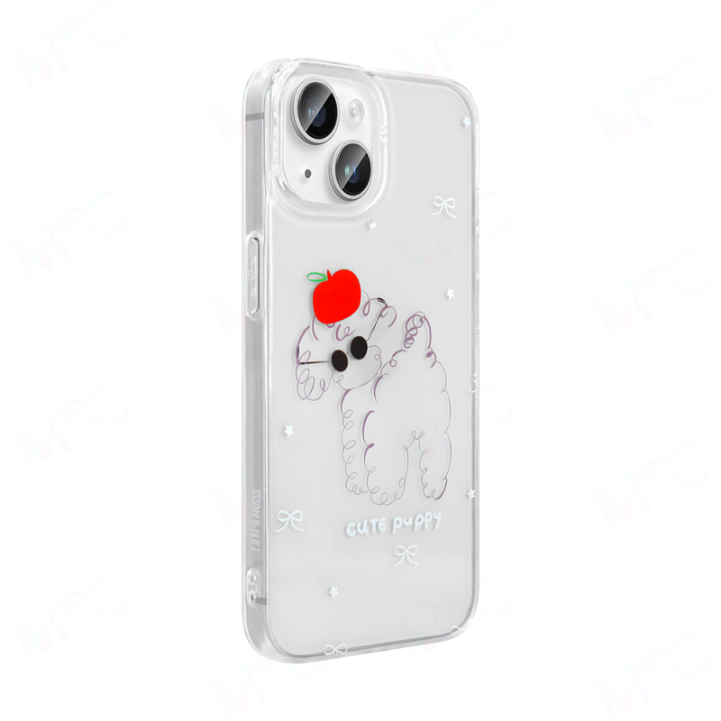 Apple iPhone 13 Case Transparent Figured Zore Folk Hard Cover - 7