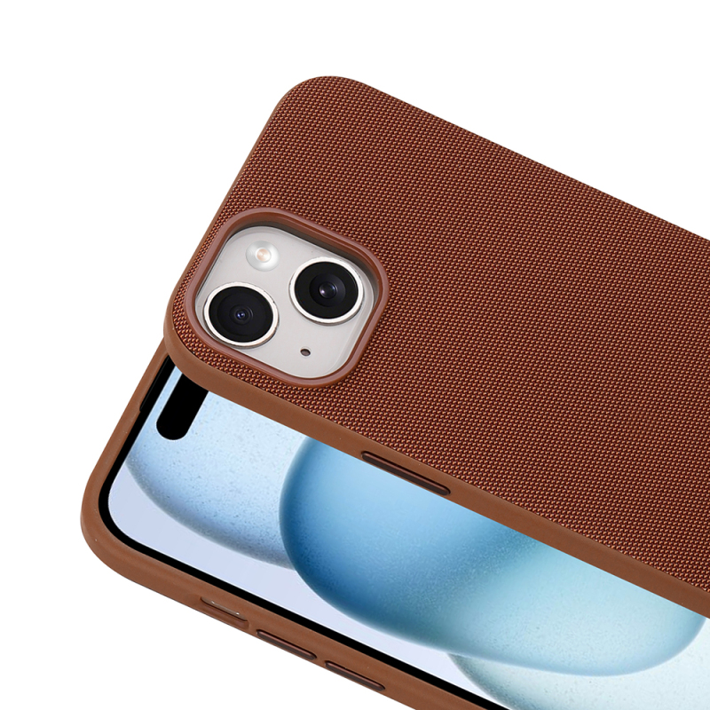 Apple iPhone 13 Case with M-Safe Charging Feature, Fabric Design, Zore Miami Hard PC Cover - 17