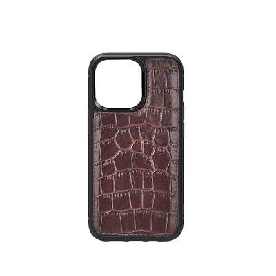 Apple iPhone 13 Case Wiwu Croco Pattern Calfskin Original Leather Cover - 2