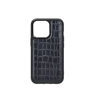 Apple iPhone 13 Case Wiwu Croco Pattern Calfskin Original Leather Cover - 5