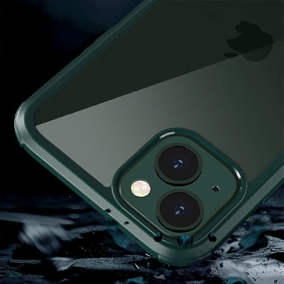 Apple iPhone 13 Case Zore Dor Silicon Tempered Glass Cover - 9