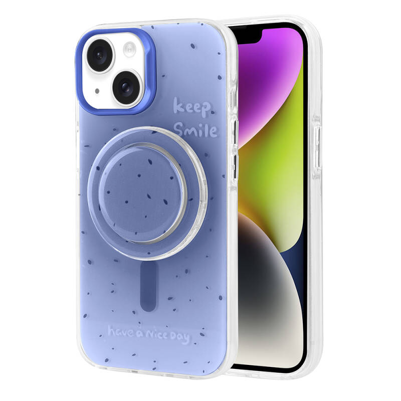 Apple iPhone 13 Case Zore Tiktok Cover with Magsafe Charging Feature and Plug-in Pop Socket - 4