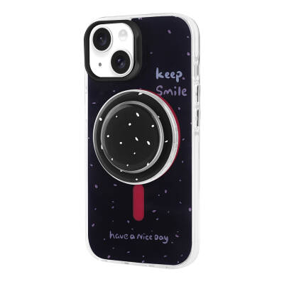 Apple iPhone 13 Case Zore Tiktok Cover with Magsafe Charging Feature and Plug-in Pop Socket - 16