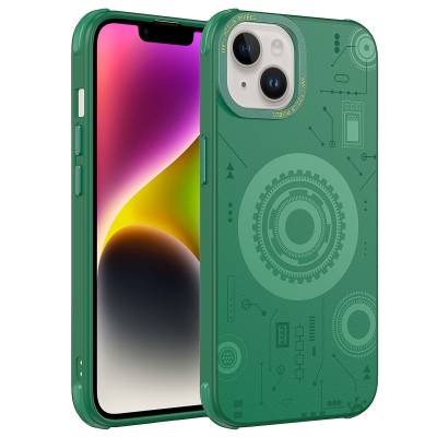 Apple iPhone 13 Case Zore Wireless Charging Patterned Hot Cover - 8