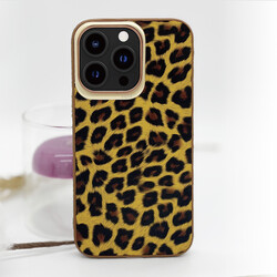 Apple iPhone 13 Kılıf Kajsa Glamorous Serisi Leopard Combo Kapak - 3