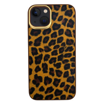 Apple iPhone 13 Kılıf Kajsa Glamorous Serisi Leopard Combo Kapak - 12