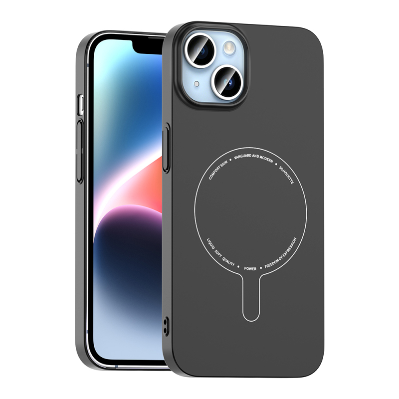 Apple iPhone 13 Kılıf M-Safe Şarj Özellikli Kamera Korumalı Zore Elio Sert PC Kapak - 4