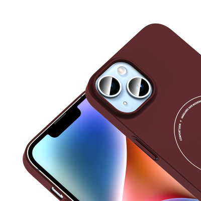 Apple iPhone 13 Kılıf M-Safe Şarj Özellikli Kamera Korumalı Zore Elio Sert PC Kapak - 24